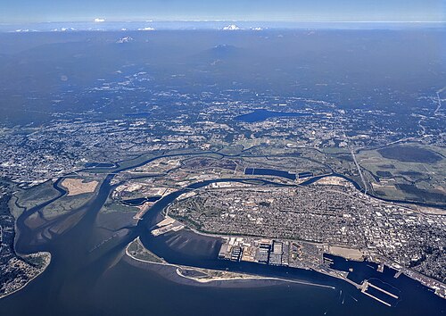 Arial view of Everett, WA